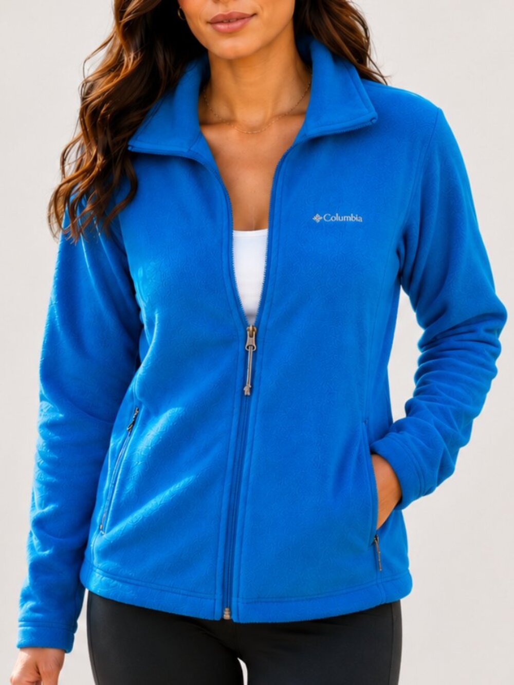 Columbia Women's Blue Fleece Full Zip Jacket Size Small